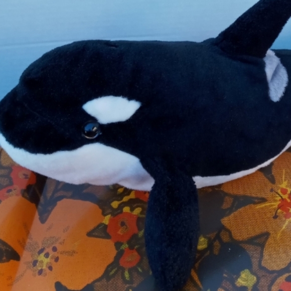 Orca Whale Plush Stuffed Animal - Picture 3 of 4